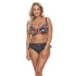 Damski top bikini Bali Big czarny z pomarańczowym wzorem 2123- LupoLine