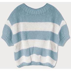 Jasnoniebieski sweter w paski (761ART) - Goodlooking