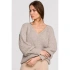 Sweter damski S268 beżowy - Stylove