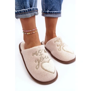 Kapcie damskie MD8643 Světke beżowe - JOMIX