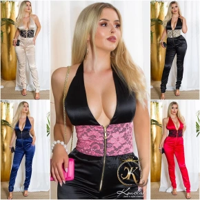Seksowny kombinezon 18549 ze sznurowaniem - Koucla