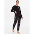 Piżama damska YI2822686F czarna z wzorem - DKNY