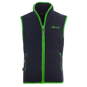 Kamizelka polarowa dziecięca dla chłopca/dziewczynki Trollkids Kids Arendal Vest navy/viper green (134-100) Kamizelka polarowa dziecięca dla chłopca/dziewczynki Trollkids Kids Arendal Vest navy/viper green (134-100)