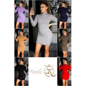 Seksowna dzianinowa sukienka JM-98302 czarny - FPrice