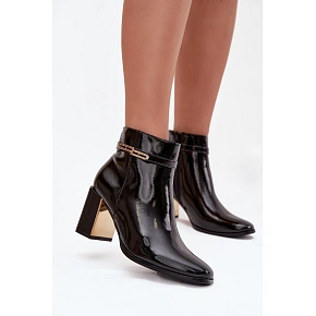 Lakované kozačky Dorelia D8257 černé - Sweet Shoes