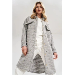 Płaszcz damski M808 szary - Figl