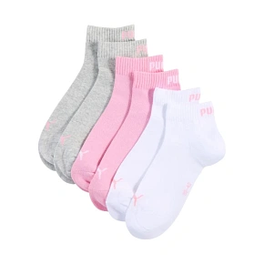 Skarpety Puma Quarter Plain 3pak różowe, białe, szare 938589 11 Skarpety Puma Quarter Plain 3pak różowe, białe, szare 938589 11
