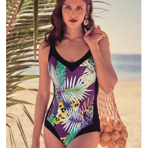 Strój kąpielowy jednoczęściowy 7373 M1 czarny z nadrukiem - Anita