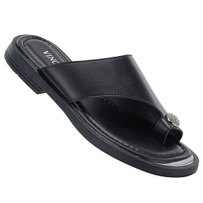 Klapki damskie japonki eleganckie czarne Vinceza 62307