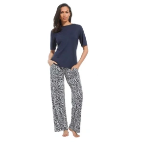 Spodnie plażowe damskie 56221-213-7 niebiesko-białe - Pastunette