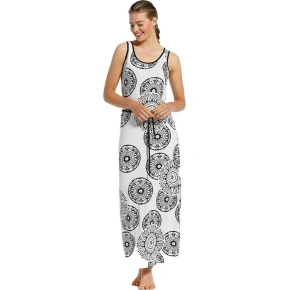 Damska sukienka plażowa 16211-233-2 z białym nadrukiem - Pastunette