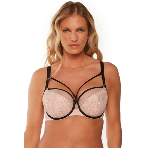 Biustonosz damski BS0 1240 Leonia beżowy z czarnym - Gaia