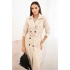Dámský koženkový kabát béžový - New Collection Italy