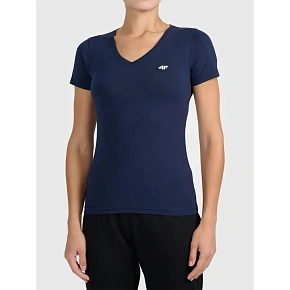 T-shirt basic z dekoltem typu serek damski 4F 4FWMM00TTSHF3307-31S T-shirt basic z dekoltem typu serek damski 4F 4FWMM00TTSHF3307-31S