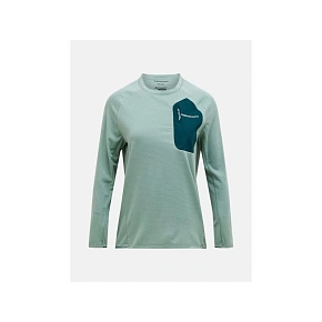 Bluza damska PEAK PERFORMANCE W Freelight Polartec Power Grid Crew kolor zielony Bluza damska PEAK PERFORMANCE W Freelight Polartec Power Grid Crew kolor zielony