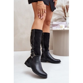 Zateplené kozačky ASA62-112 černé - Jezzi Zateplené kozačky ASA62-112 černé - Jezzi