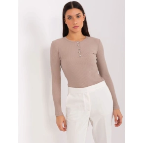 Ciemnobeżowa bawełniana bluzka BASIC FEEL GOOD  (RV-BZ-9211.26X)