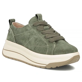 Skórzane sneakersy na platformie zielone Filippo  DP7959 dámské