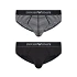 Slipy męskie 2PACK 111733 3F542 16844 czarno-szare w paski - Emporio Armani