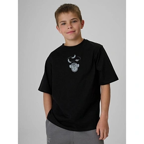 T-shirt loose z nadrukiem chłopięcy 4FJRSS26TTSHM4276-20S