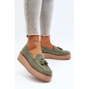 Loafersy T599P model 195259 khaki - Seastar
