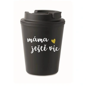 MAMA MORE - czarny kubek termiczny 300 ml