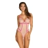 Eleganckie body Nudelia teddy neon pink - Obsessive