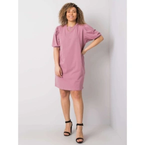Brudnoróżowa sukienka plus size z bawełny (RV-SK-6319.65) Brudnoróżowa sukienka plus size z bawełny (RV-SK-6319.65)