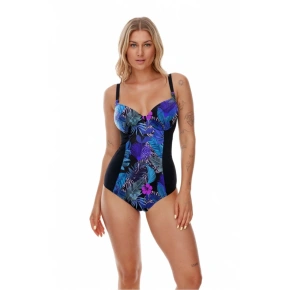 Damski jednoczęściowy strój kąpielowy Perim niebiesko-czarny - Lupo Line