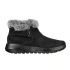 Botki zimowe damskie Skechers ON-THE-GO JOY FIRST GLANCE buty ze skóry zamszowej z futerkiem czarne (144041-BKGY) dámské