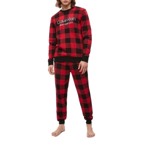 Spodnie dresowe męskie NM1726E-5VJ czarno-czerwone - Calvin Klein