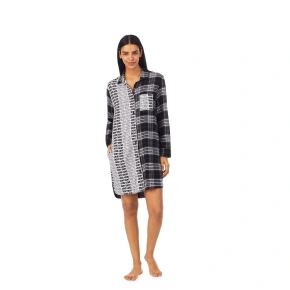 Koszula nocna damska YI2322669 005 czarno-biały nadruk - DKNY