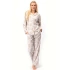 Piżama damska LNS 567 B25 long/r beige - Key