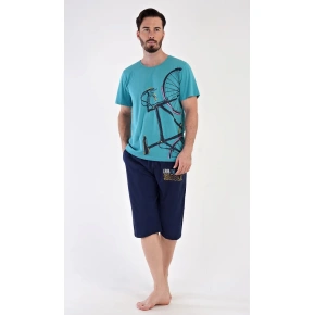 Piżama męska bermudy Dominik miętowa - Vienetta