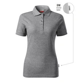 Koszulka polo damska Reserve (ciemnoszary melanż (brand label))