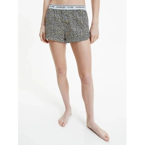 Szorty piżamowe damskie QS6437E - V4L fioletowe ze zwierzęcym wzorem - Calvin Klein