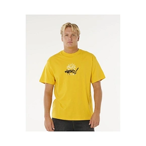 Koszulka męska RIP CURL Inner Visions Rotten Sun Tee żółta Koszulka męska RIP CURL Inner Visions Rotten Sun Tee żółta
