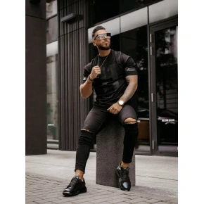 T-shirt męski 286139 czarny - Ola Voga