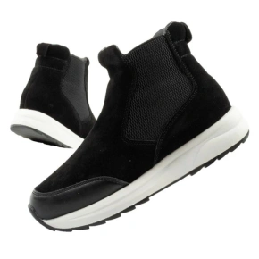 Scholl Beverly Bootie buty damskie botki za kostkę skórzane czarne dámské