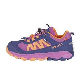 Wodoodporne buty turystyczne dziecięce dla chłopca/dziewczynki Trollkids Kids Tronfjell Hiker Low violet blue/mallow pink/papaya (475-111) Wodoodporne buty turystyczne dziecięce dla chłopca/dziewczynki Trollkids Kids Tronfjell Hiker Low violet blue/mallow pink/papaya (475-111)