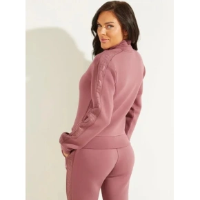 Damska bluza z kapturem V2YQ17K7UW2 G5C3 burgundowy - Guess