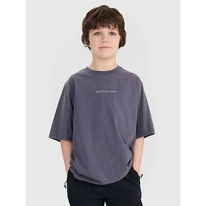 T-shirt oversize z nadrukiem chłopięcy 4F 4FJWSS25TTSHM1879-22S