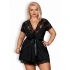 Elegancki szlafrok 810 - PEI czarny XXL - Obsessive