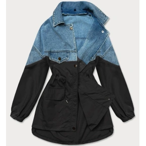 Světle modro-černá volná džínová bunda  (B9791-5001) - Goodlooking