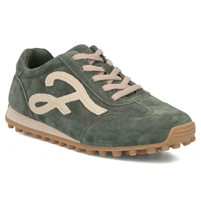 Skórzane półbuty damskie sneakersy zamszowe zielone Filippo  DP7961 dámské