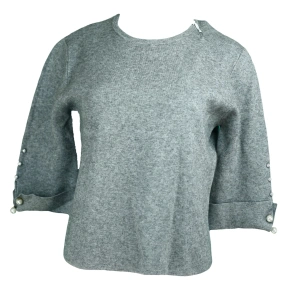 Sweter damski z rękawami ozdobionymi koralikami - Gemini