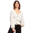 Damski sweter zapinany na guziki jasnoszary BK067 - BEwear