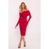 Asymetryczna sukienka z dekoltem M820 czerwona - Moe