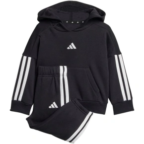 Adidas Essentials Joggers 3 Stripes Fleece Hoodie Black JD6484