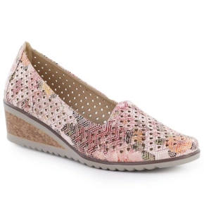 Półbuty damskie na koturnie ażurowe wielokolorowe Potocki SZ12306